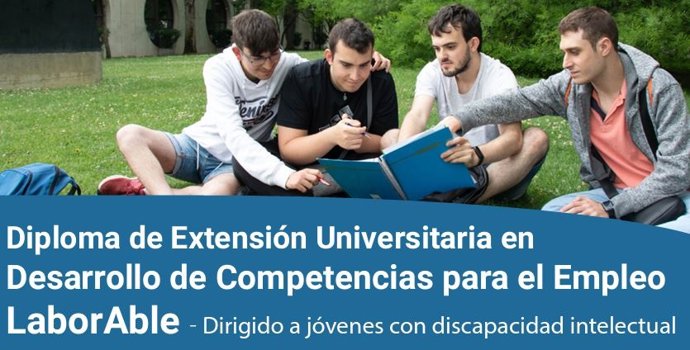 Cartel del título título Diploma de extensión universitaria en desarrollo de competencias para el empleo (Programa LaborAble).
