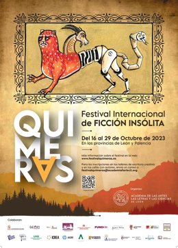 Cartel del Festival Internacional de Ficción Insólita, Quimeras, que reunirá a autoras hispanohablantes en León del 16 al 29 de octubre