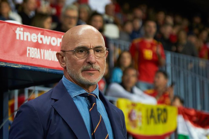 Archivo - Luis de la Fuente, head coach of Spain, looks on during the UEFA EURO 2024 qualifying round group A match between Spain and Norway at La Rosaleda Stadium on March 25, 2023 in Malaga, Spain.