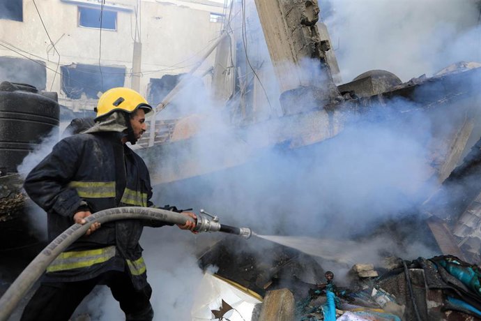 Imagen de archivo de bombardeos israelíes sobre Gaza durante la guerra con Hamás 