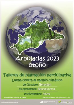 Cartel de arboladas de otoño