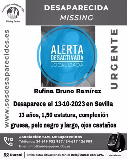 Desactivada la búsqueda de una menor en Sevilla