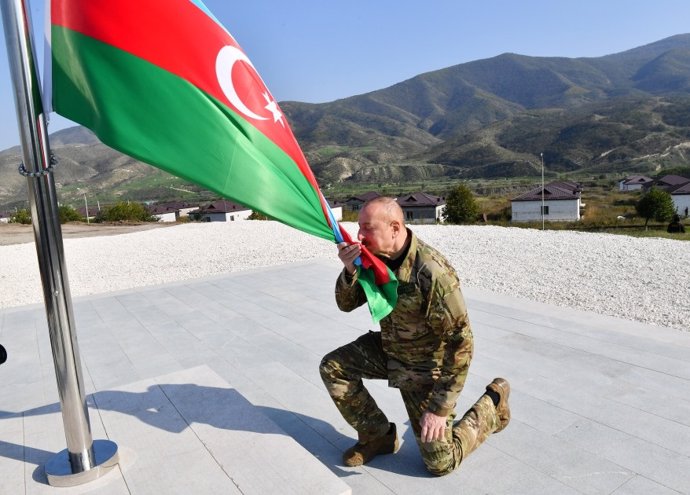 Ilham Aliyev en Jankendi/Stepanakert, la capital de Nagorno Karabaj