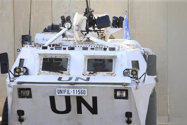 Archivo - Un vehículo de la Fuerza Interina de Naciones Unidas en Líbano (FINUL)