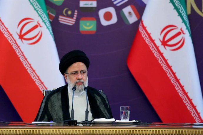 October 2, 2023, Mashhad, Razavi Khorasan, Iran: Iranian President EBRAHIM RAISI speaks during the first international Khorsheed Media Festival in the northeastern city of Mashhad.