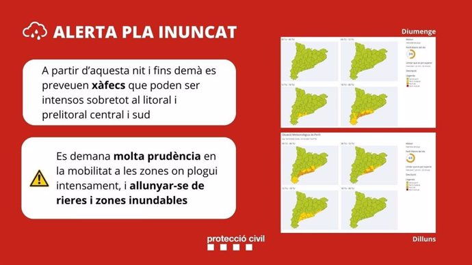 Previsió meteorolgica a Catalunya pel 15 i 16 d'octubre