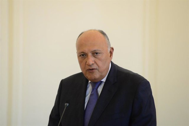 Archivo - El ministro de Exteriores de Egipto, Samé Shukri