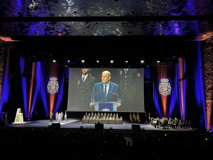 El director general de la Policía, Francisco Pardo, durante su intervención