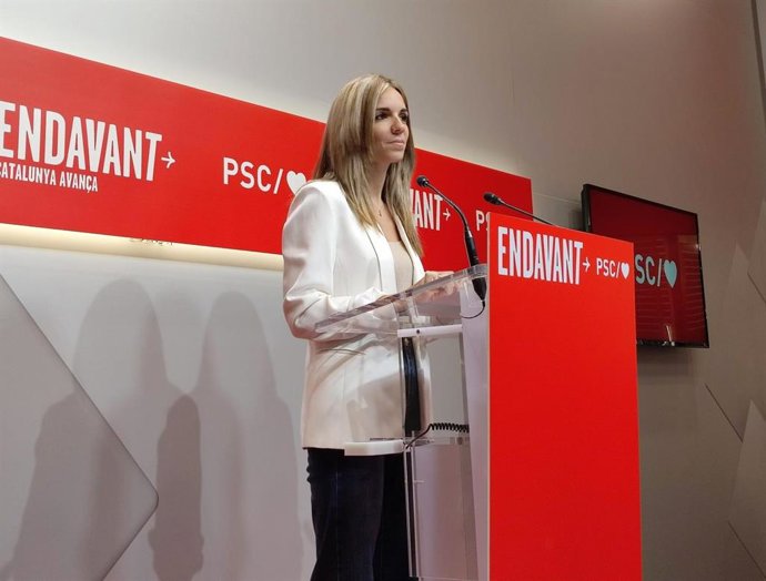 La portavoz del PSC, lia Tortolero, en rueda de prensa