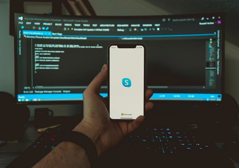 Interfaz de inicio de Skype en un terminal móvil