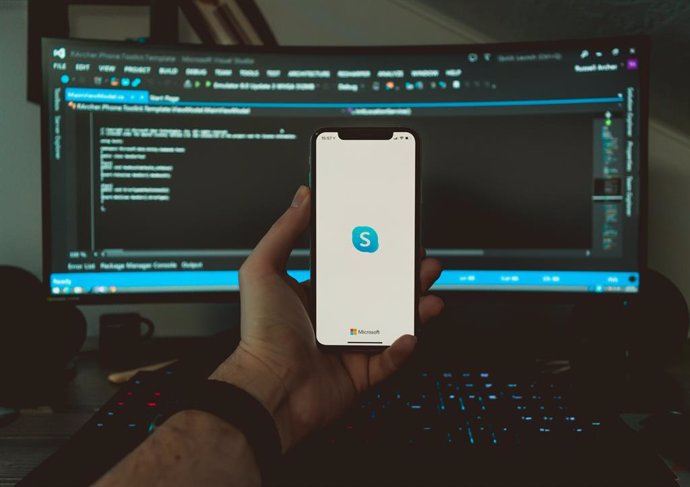 Interfaz de inicio de Skype en un terminal móvil