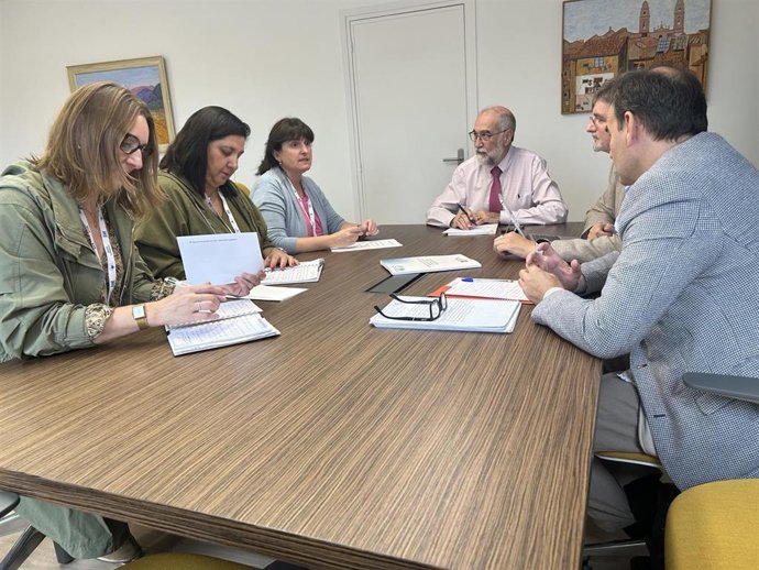 Representantes del Sindicato de Técnicos de Enfermería (SAE) se reúnen con el consejero de Salud del Gobierno de Navarra, Fernando Domínguez.