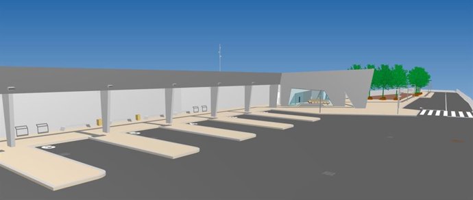 Imatge virtual de la futura estació de busos de Trrega (Lleida)
