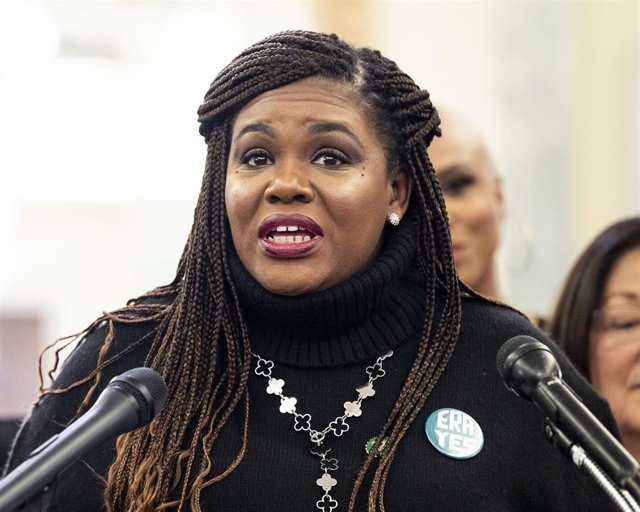 Archivo - La congresista progresista estadounidense Cori Bush