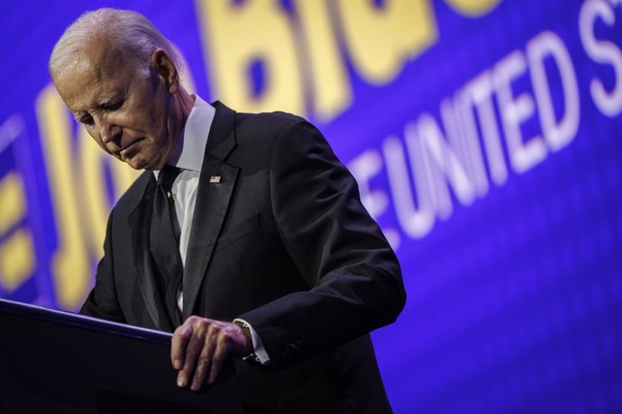 October 14, 2023, Washington, District of Columbia, USA: United States President Joe Biden speaks at the Human Rights Campaign national dinner in Washington, DC, US, on Saturday, October 14, 2023. Biden's strong support for Israel is one of his most dee