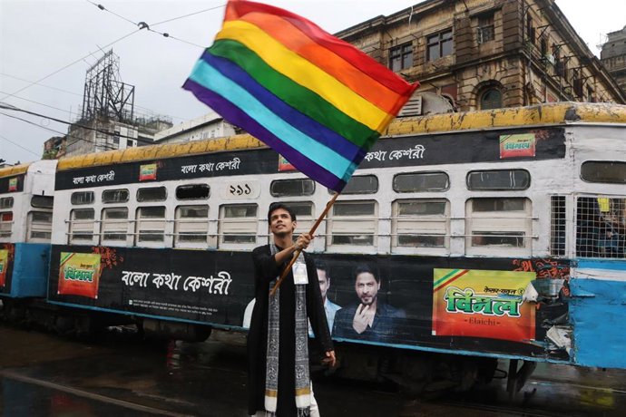 Archivo - Imagen de archivo de una marcha por el Orgullo LGTBI en India. 