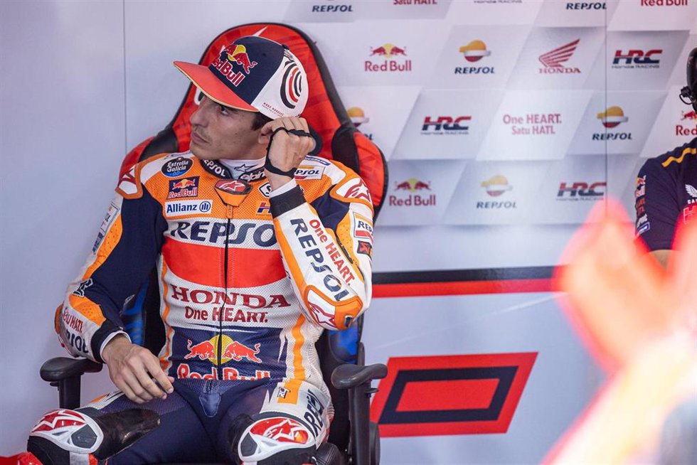 El piloto español de MotoGP Marc Márquez (Repsol Honda) durante los entrenamientos del GP Japón 2023, en Motegi