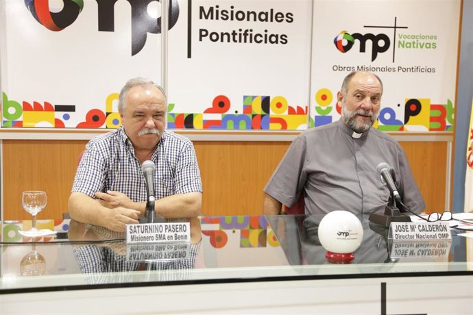 José María Calderón, director de OMP España, y Saturnino Pasero, misionero casi cuatro décadas en Benín.