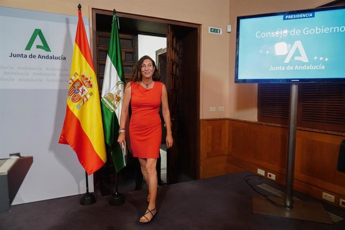 Archivo - La consejera de Inclusión Social, Juventud, Familias e Igualdad, Loles López, en una foto de archivo en rueda de prensa tras el Consejo de Gobierno.