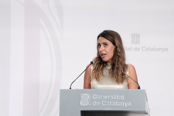 La portavoz de la Generalitat, Patrícia Plaja, durante una rueda de prensa tras el Consell Executiu