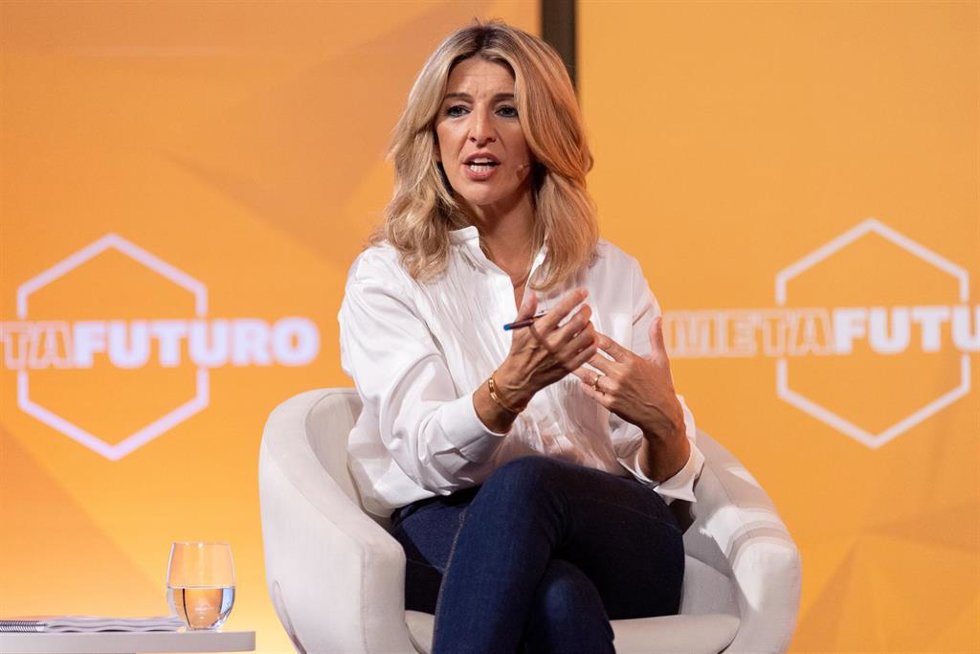 La vicepresidenta segunda y ministra de Trabajo y Economía Social en funciones, Yolanda Díaz, en el foro 'Metafuturo'