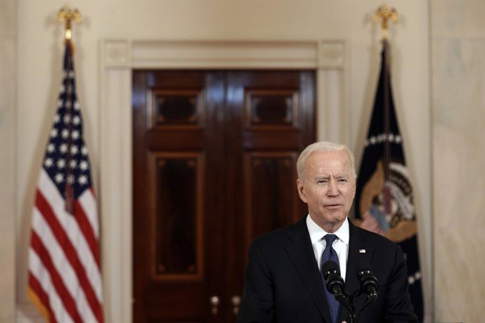Archivo - May 20, 2021, Washington, District of Columbia, USA: United States President Joe Biden delivers remarks on the Middle East ceasefire agreed to by Israel and Hamas in the Cross Hall at the White House in Washington, DC on May 20, 2021