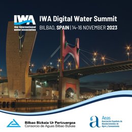Logo de la segunda edición del congreso internacional IWA Digital Water Summit en Bilbao del 14 al 16 de noviembre de 2023