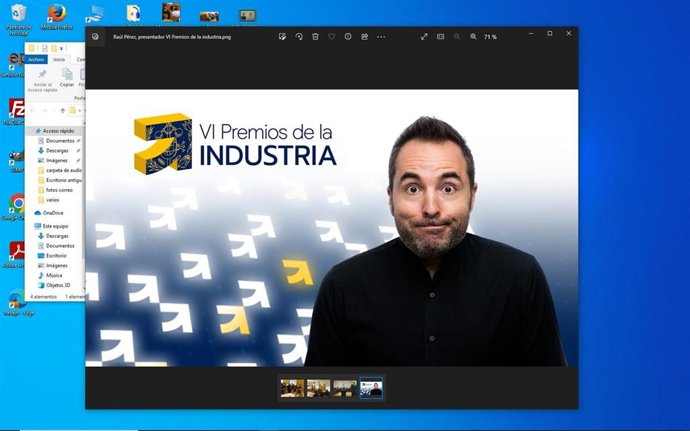 El imitador y humorista Raúl Pérez  maestro de ceremonias en Valladolid de los VI Premios de la Industria.