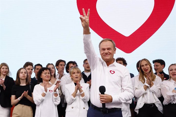 El candidato de Plataforma Cívica y ex primer ministro de Polonia, Donald Tusk