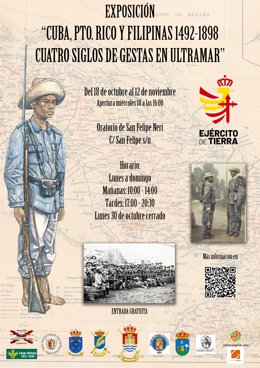 Cartel de la exposición 'Cuba, Puerto Rico y Filipinas, 1492-1898. Cuatro siglos de gestas en ultramar'.
