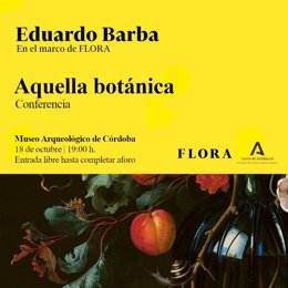 Cartel de la conferencia en el Arqueológico que ofrecerá Eduardo Barba.