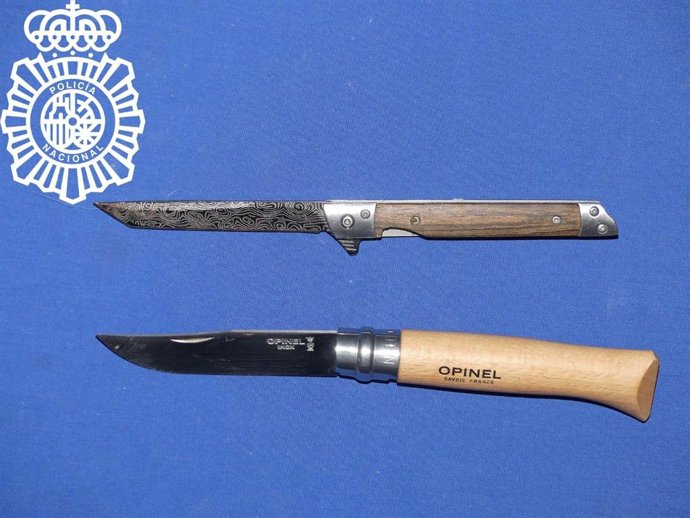 Navaajas intervenidas tras la pelea en Salamanca