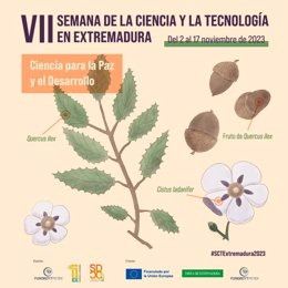 Cartel de la Semana de la Ciencia en Extremadura