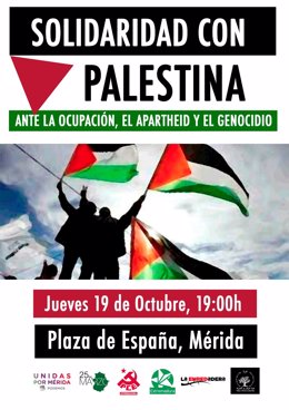 Cartel de la concentración en Mérida en solidaridad con Palestina