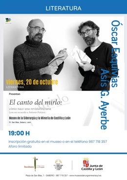 El Museo de Siderurgia y Minería de CyL acoge este viernes un encuentro literario entre Asís Ayerbe y Óscar Esquivias