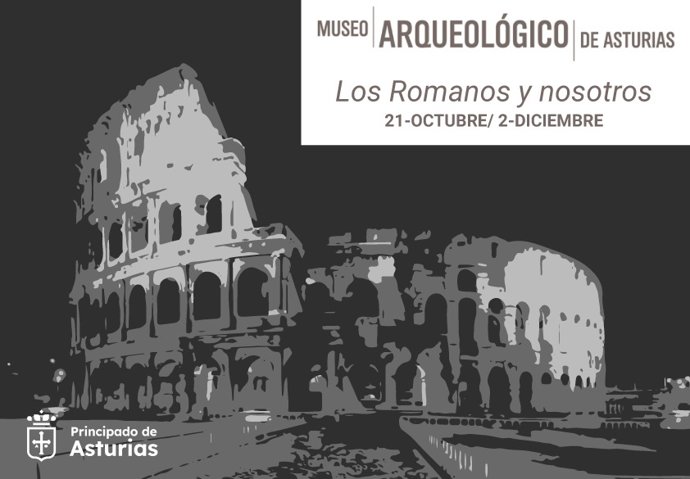 Cartel de la iniciativa 'Los romanos y nosotros', del Museo Arqueológico de Asturias.