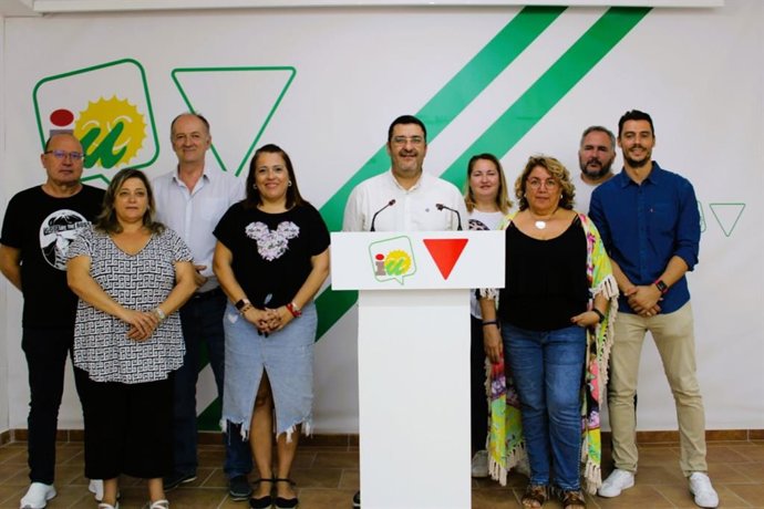 El coordinador provincial de Izquierda Unida Málaga, Guzmán Ahumada, en rueda de prensa