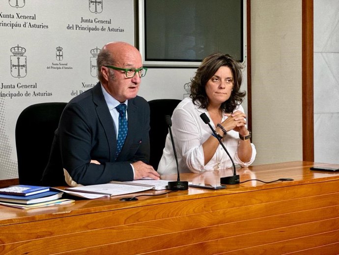 Los diputados del PP, Luis Venta Cueli y Beatriz Polledo en rueda de prensa.