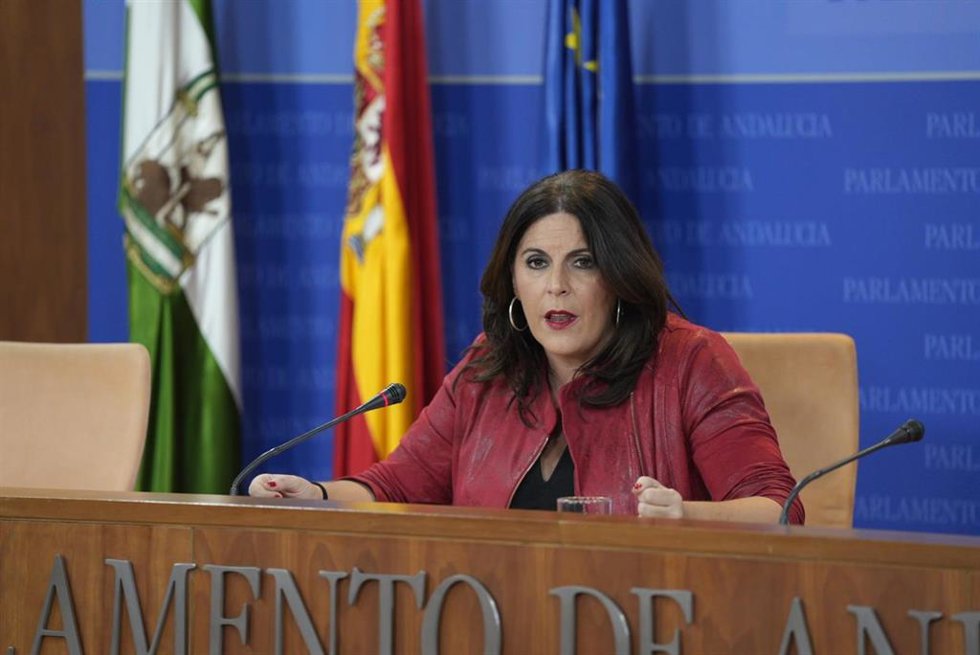 La portavoz del Grupo Parlamentario Socialista, Ángeles Férriz, este miércoles en rueda de prensa.
