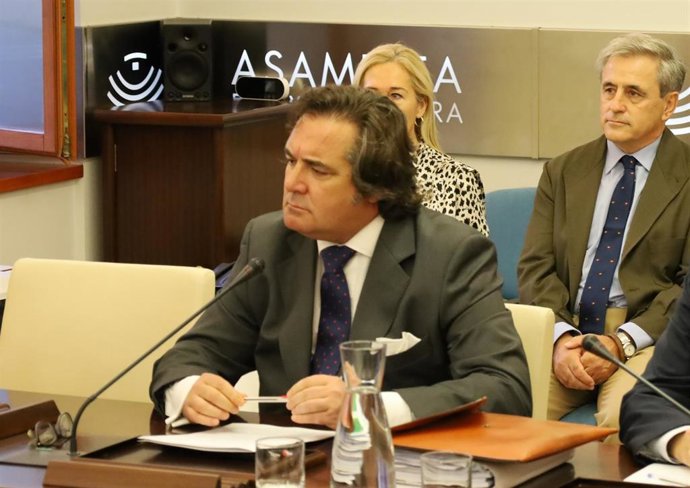 El director general de Infraestructuras Rurales, Patrimonio y Tauromaquia, José María Sánchez Cordero, en comisión en la Asamblea