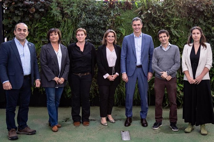El presidente del Gobierno en funciones, Pedro Sánchez, y la vicepresidenta tercera en funciones, Teresa Ribera, se reúnen con los representantes de Amigos de la Tierra, Ecologistas en Acción, Greenpeace, SEO/BirdLife y WWF.