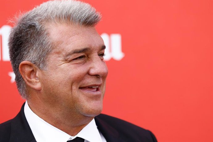 Archivo - Joan Laporta attends during the presentation of the mark of the new LaLiga EA Sports for the next season 2023/24 celebrated at Netflix studios on July 3, 2023, in Madrid, Spain.