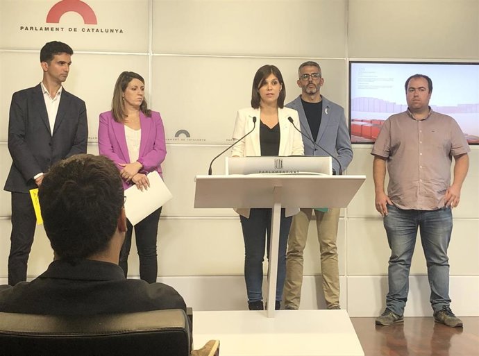La portavoz de ERC en el Parlament, Marta Vilalta, en rueda de prensa