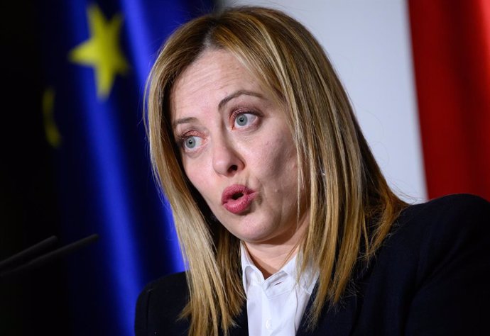 Archivo - FILED - 03 February 2023, Berlin: Italian Prime Minister Giorgia Meloni speaks during a press conference at the German Chancellor's Office. Photo: Bernd von Jutrczenka/dpa