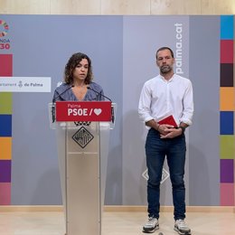 La portavoz del PSOE de Palma, Rosario Sánchez, en rueda de prensa.