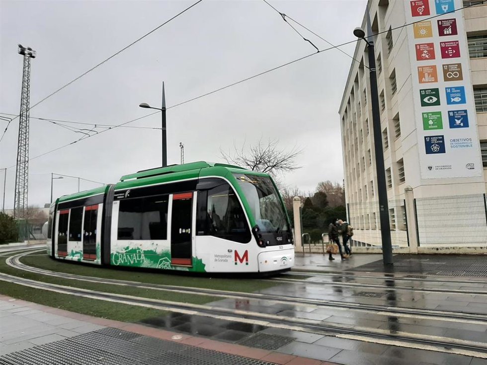 Un vagón del metro de Granada.