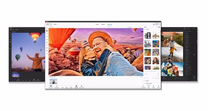 Interfaz de edición de Adobe Photoshop Elements 2024