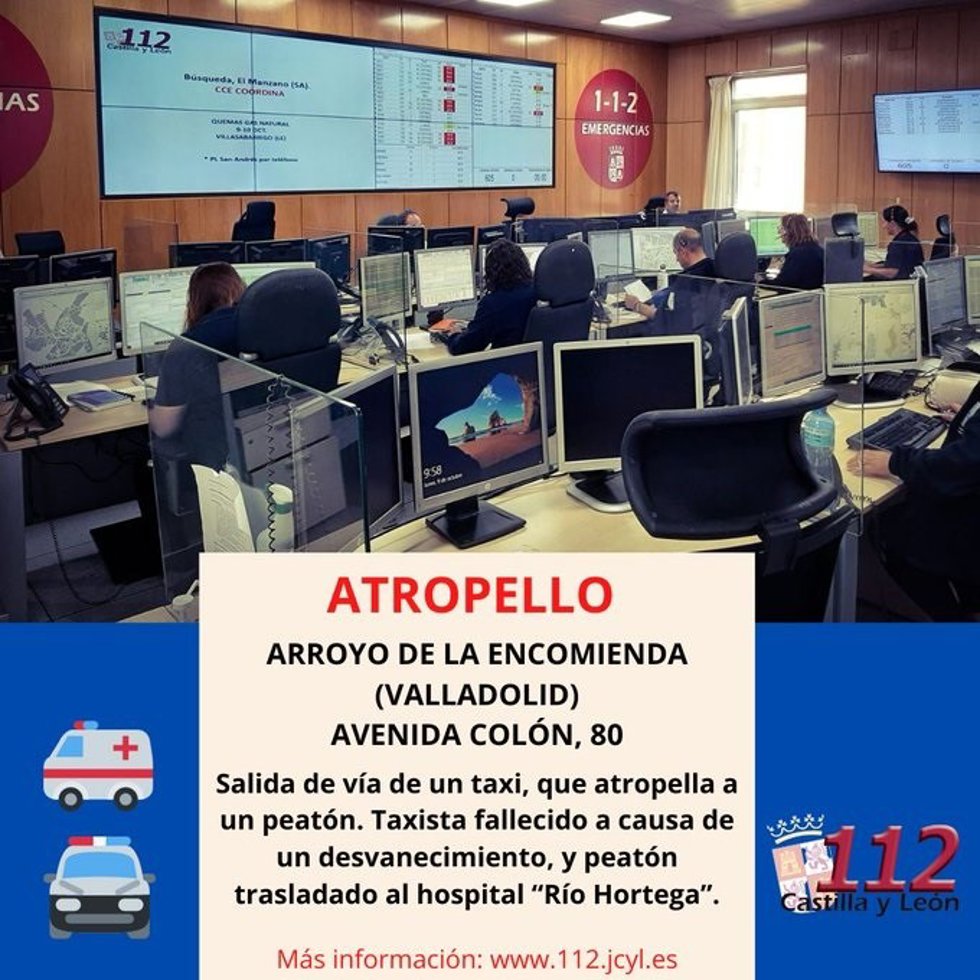 Gráfico elaborado por el 112 con datos del atropello en Arroyo de la Encomienda