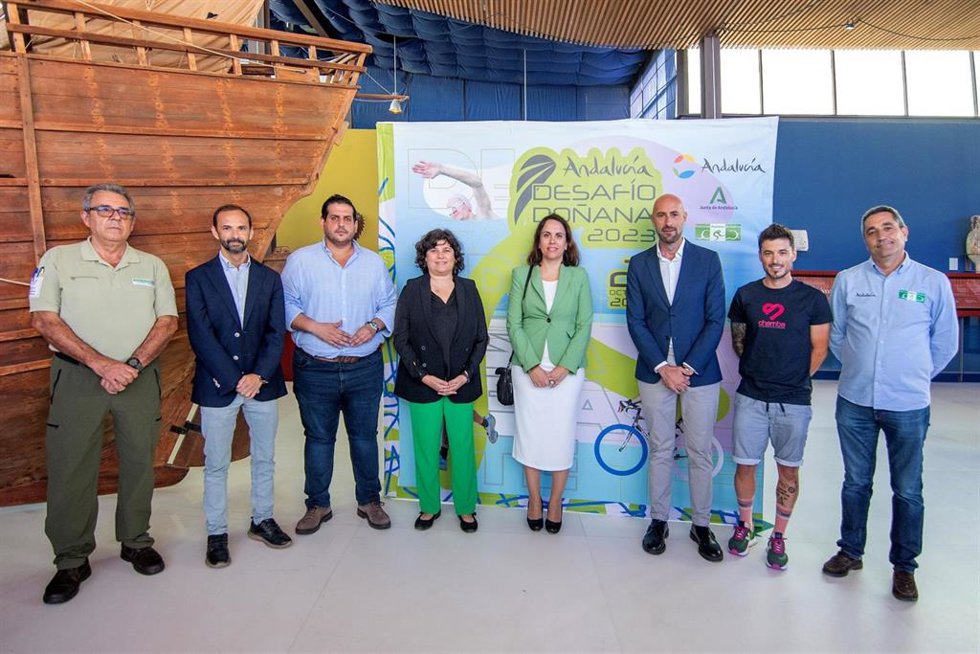 El delegado territorial de Turismo, Cultura y Deporte en Cádiz, Jorge Vázquez, en la presentación de la prueba Desafío Doñana de Sanlúcar