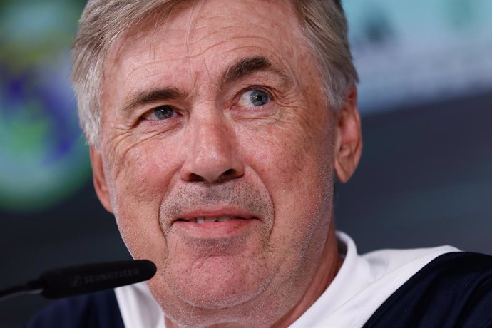 Archivo - Carlo Ancelotti attends his press conference after the training day of Real Madrid celebrated at Ciudad Deportiva Real Madrid on august 24, 2023, in Valdebebas, Madrid, Spain.